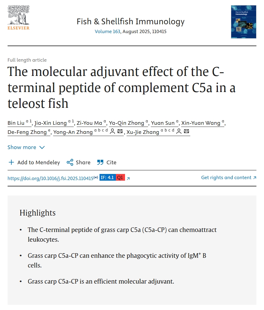 Grass carp C5a-CP immune study