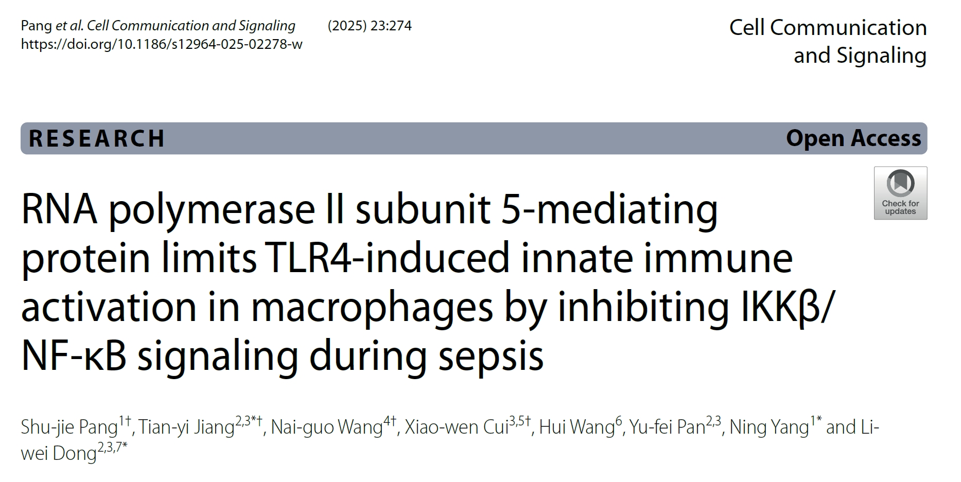 Sepsis protein study AtaGenix