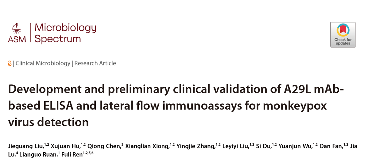 Development and preliminary clinical validation of A29L mAb-based ELISA and lateral flow immunoassays for monkeypox virus detection